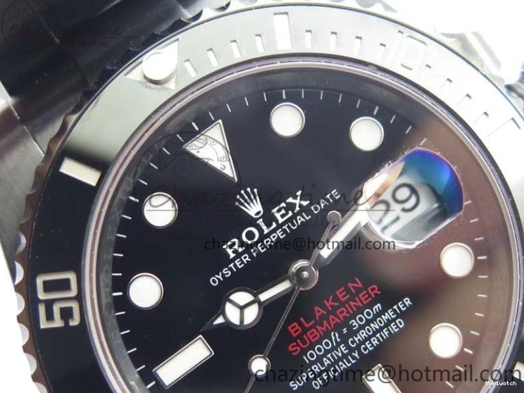 1:1 V6F Blaken Best 904L Date Submariner PVD Edition A2824 0322